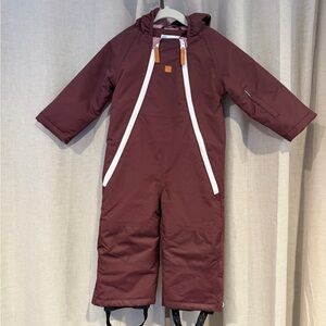 Northern Classics Burgundy Kids Snow One-Piece Snowsuit 18M